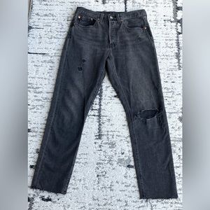 Levi’s 501 S Premium Denim Black Distressed Jeans